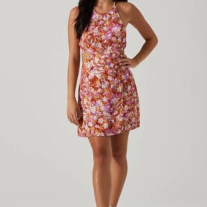 Laylin Floral Halter Cutout Mini Dress